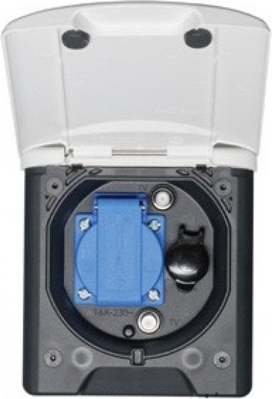 Inbouwstekkerdoos Design 2014 230V/12V/Sat Wit