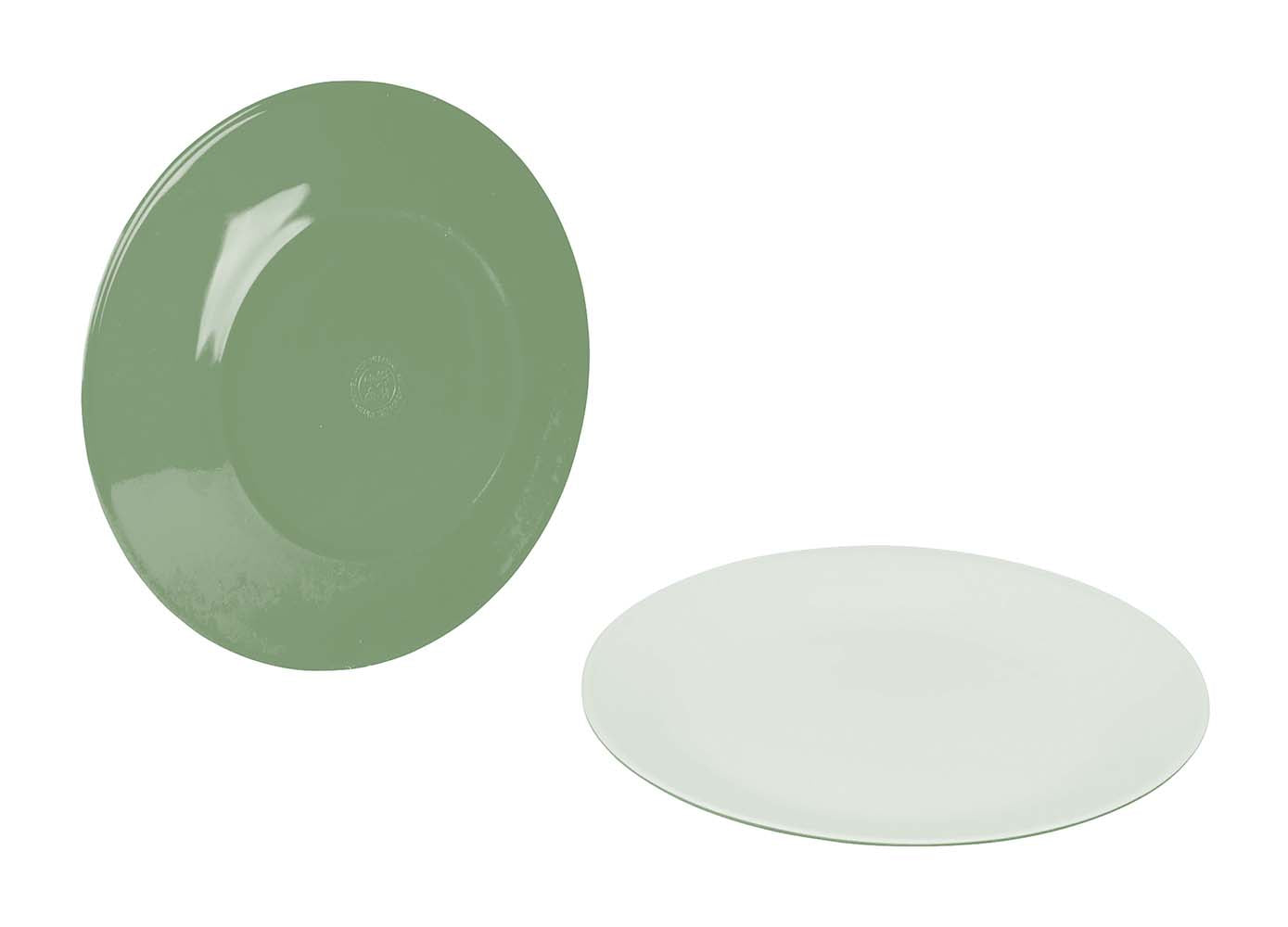Bo-Camp - Dinerbord - 100% Melamine - 25,7 cm - Two-Tone - Groen