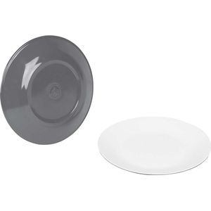 Bo-Camp - Dinerbord - 100% Melamine - 25,7 cm - Two-Tone - Grijs