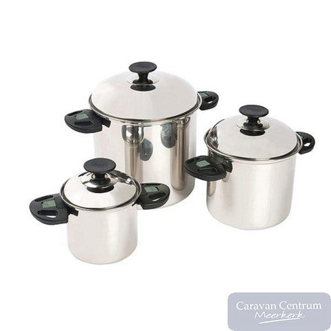 Bo-Camp – Pannenset – Elegance Compact 3 – 3-Delig – RVS