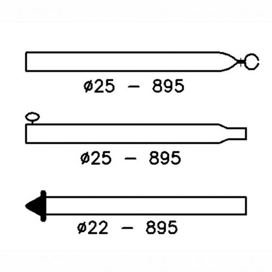 Campking Stormstok 25/22 mm. 170-260 cm. : Alu.