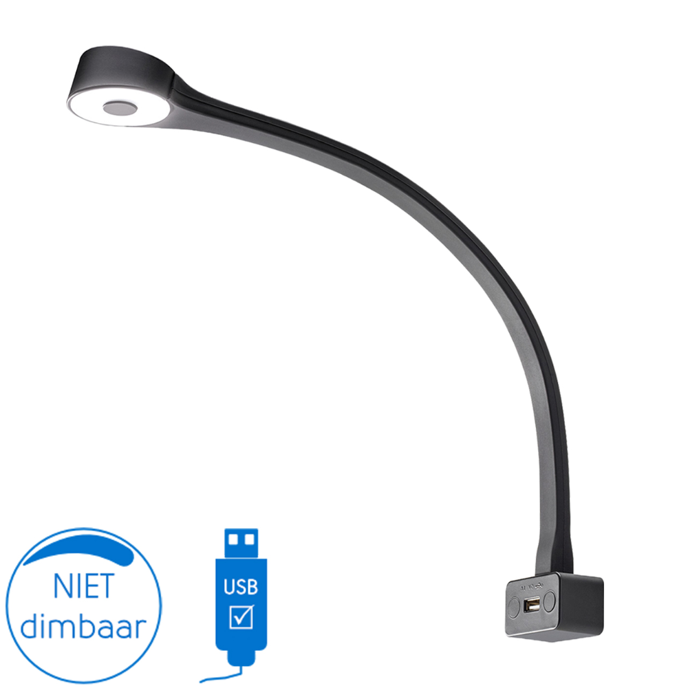BBA Cordoba flex LED 12V 1.3W 4100K 90lm USB zwart(1x)