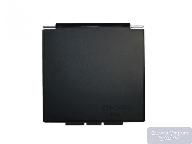 Deksel zwart vierkant inbouwstekkerdoos