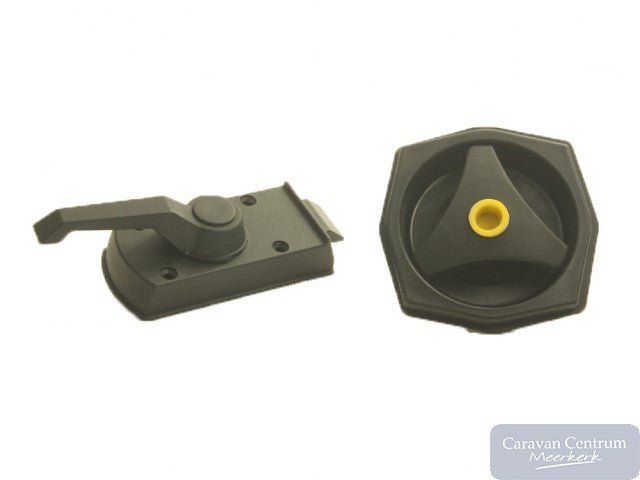 Deurslot zwart rond FF2 zonder cylinder Rechts
