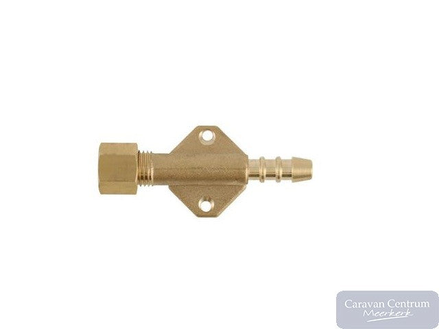 Gimeg slangpilaar met knelkoppeling 6/8 mm op muurplaat