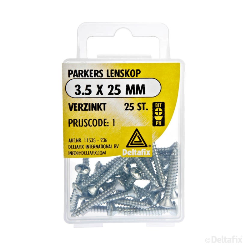 Parkers lenskop 3.5 X 25 mm verzinkt a 25 st.