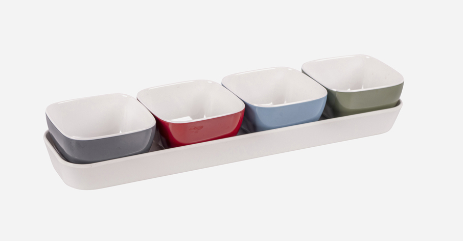 Bo-Camp snack set kom vierkant met 4stks