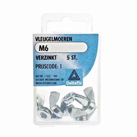Vleugelmoeren M6 verzinkt a 5 st.