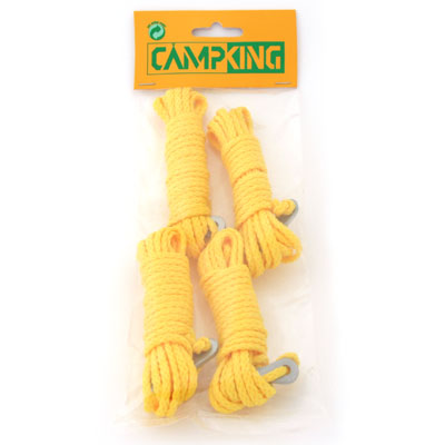 Campking 4 scheerlijn 3 mm. 4 mtr., geel : nylon