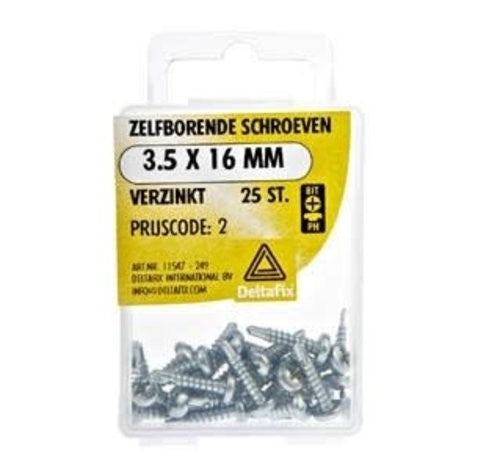 Zelfborende schroeven 3.5 X 16 mm verz a 25 st