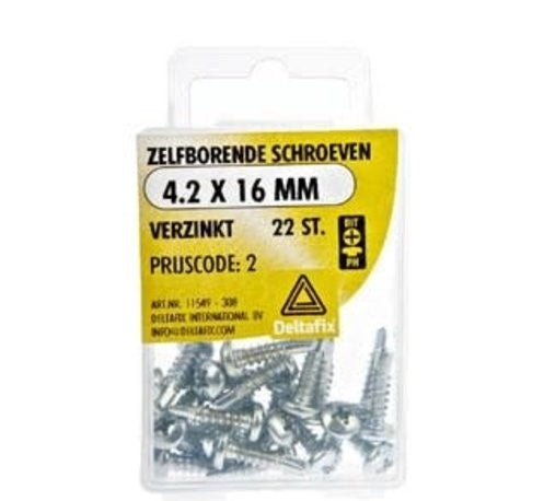 Zelfborende schroeven 4.2 X 16 mm verz a 22 st