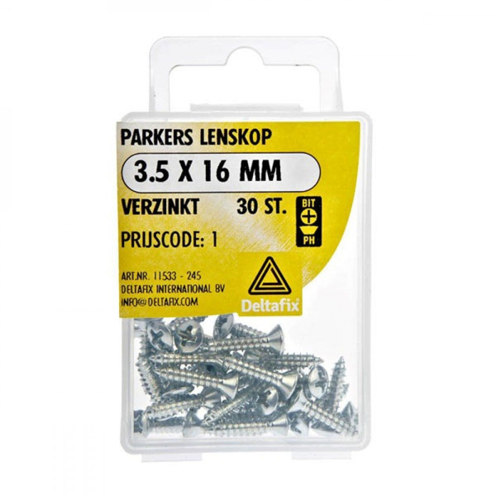 Parkers lenskop 3.5 X 16 mm verzinkt a 30 st.