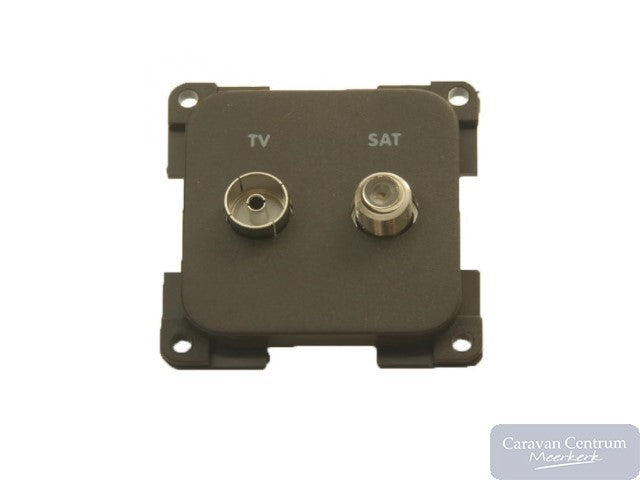 Presto Contactdoos TV + SAT Inbouw Bruin