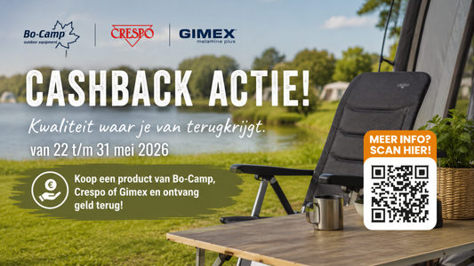 Cashbackactie op campingartikelen