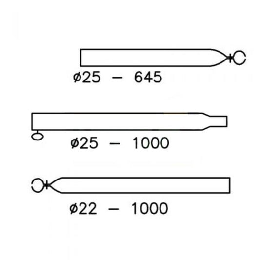 Campking Verandastang 25/22 mm. 170-250 cm.