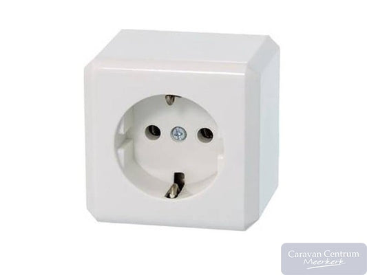 Contactdoos enkel opbouw m/randaarde
