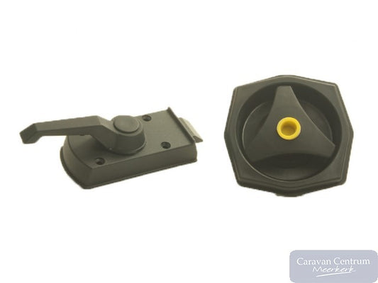 Deurslot zwart rond FF2 zonder cylinder Links