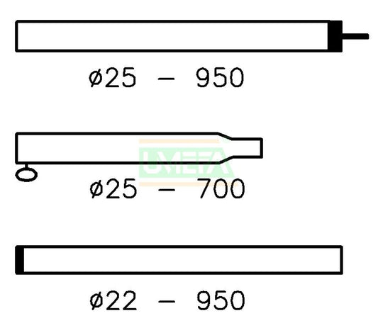 Campking Caravanvoortentstok 25/22 mm. 170-250 cm.