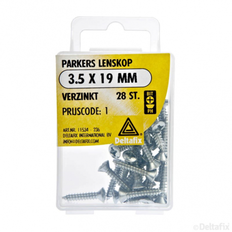 Parkers lenskop 3.5 X 19 mm verzinkt a 28 st.