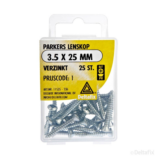 Parkers lenskop 3.5 X 25 mm verzinkt a 25 st.