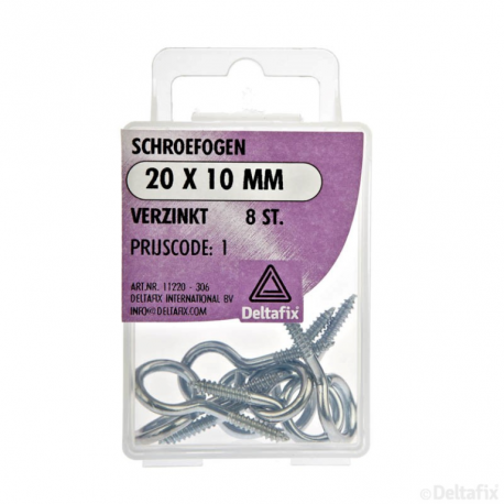 Schroefogen 20 X 10 mm verzinkt a 8 st.