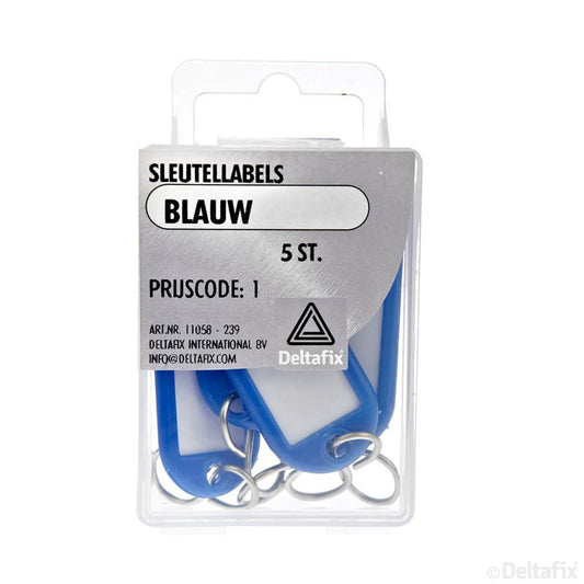 Sleutellabels blauw a 5 st.