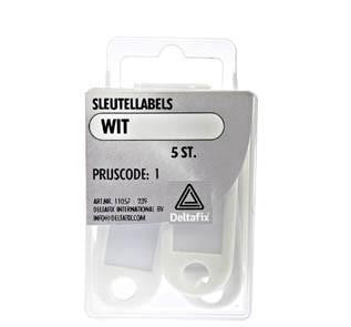 Sleutellabels wit a 5 st.