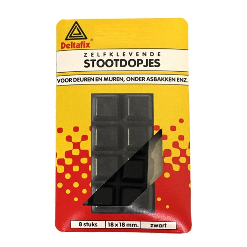 Stootdopjes 18 mm X 18 mm zwart a 8 st.