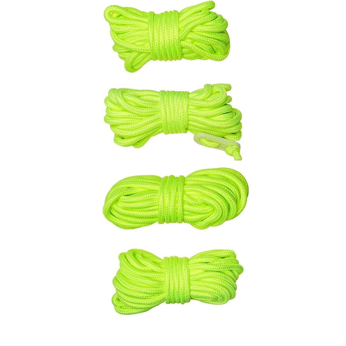 Campking 4 scheerlijn 4 mm. 4 mtr. + kunststof spanner LUMINOUS : nylon