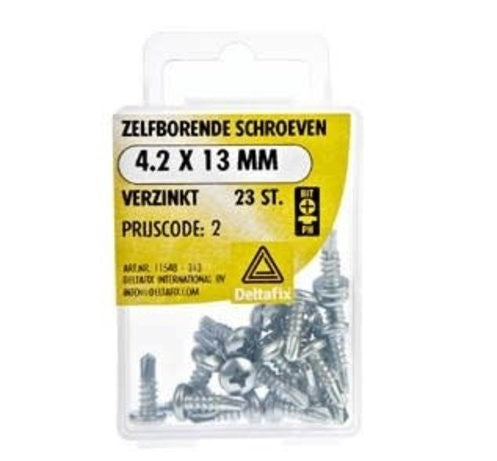 Zelfborende schroeven 4.2 X 13 mm verz a 23 st