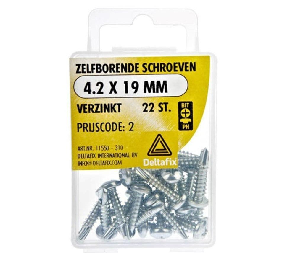 Zelfborende schroeven 4.2 X 19 mm verz a 22 st