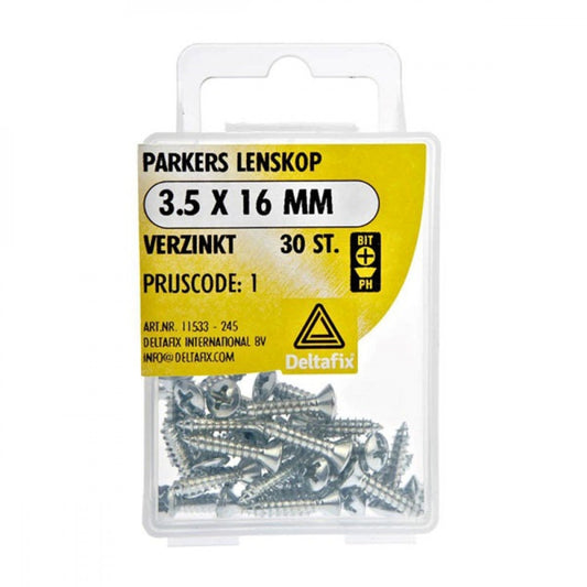 Parkers lenskop 3.5 X 16 mm verzinkt a 30 st.