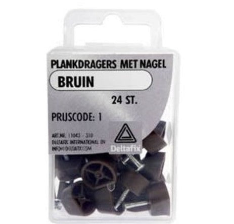 Plankdragers met nagel bruin a 24 st.